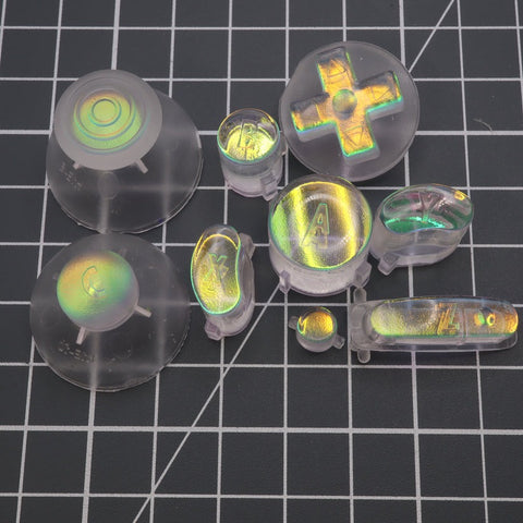 Hand cast custom resin buttons set for Nintendo GameCube - Sunset opal [NGC] | Lab Fifteen Co