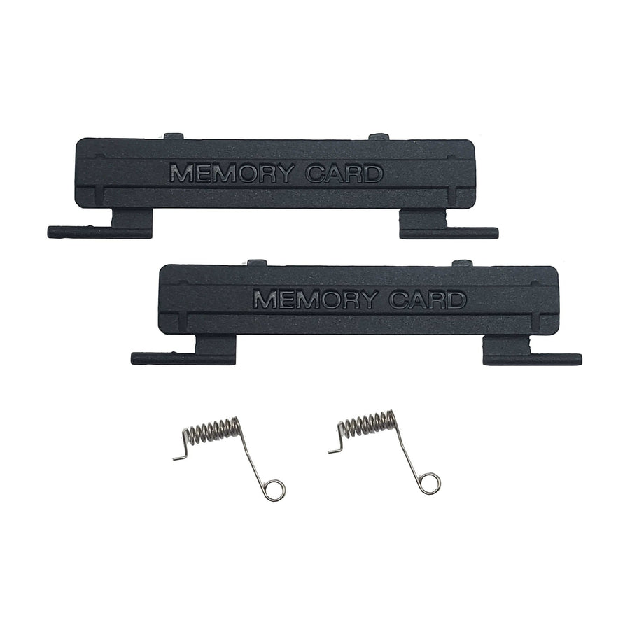 Replacement memory card slot cover doors for Sony PS2 slim PlayStation 2 inc springs - Black | XYAB