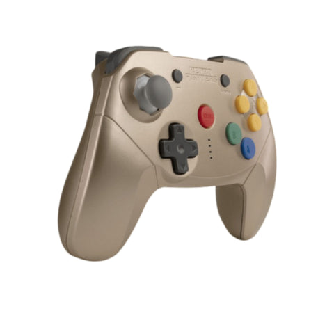 Brawler64 bluetooth wireless controller gamepad NSO edition for Nintendo Switch, Switch Online & PC - Gold | Retro Fighters