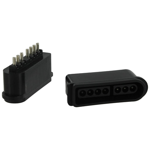 ZedLabz 7 pin female controller connector port for Nintendo Snes console - 2 pack black - 2