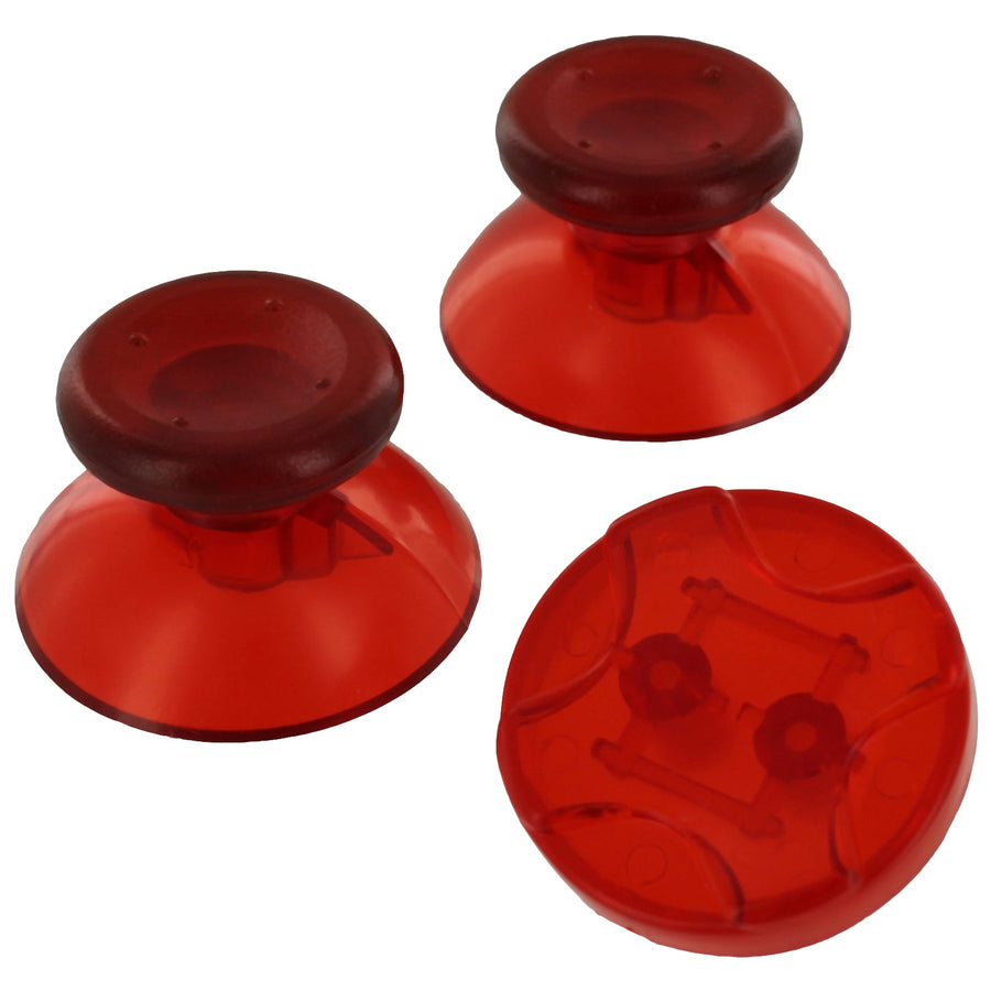 ZedLabz concave analog thumbsticks & D Pad mod kit for Microsoft Xbox 360 - transparent red - 1