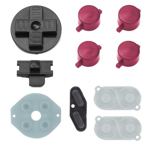 ZedLabz conductive silicone rubber contacts & plastic button DIY mod kit for Game Boy Zero DMG Retro Pi - black & red - 2