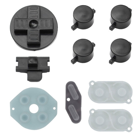 ZedLabz conductive silicone rubber contacts & plastic button DIY mod kit for Game Boy Zero DMG Retro Pi - black - 1