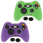 ZedLabz controller cover skin & thumb grip twin pack for Microsoft Xbox 360 - green & purple - 1