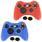 ZedLabz controller cover skin & thumb grip twin pack for Microsoft Xbox 360 - red & blue - 1