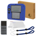 ZedLabz essentials kit for Nintendo 2DS inc silicone cover, screen protectors, game cases & wrist straps - blue - 1