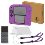 ZedLabz essentials kit for Nintendo 2DS inc silicone cover, screen protectors, game cases & wrist straps - purple - 1