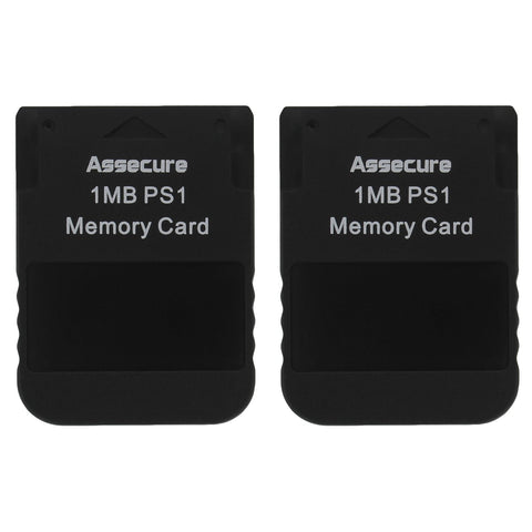 ZedLabz Memory card for Sony PS1 1MB 15 block PSX PlayStation one PSone (PS2 compatible*) - 2 pack black - 1