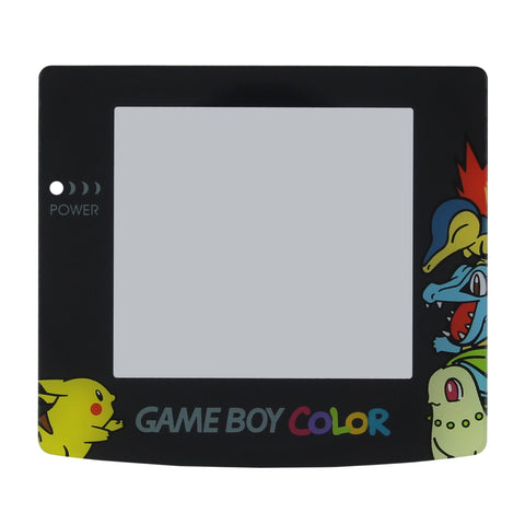 ZedLabz Pokemon edition replacement screen lens plastic cover with Pikachu Chikorita Totodile Cyndaquil for Nintendo Game Boy Color - 2