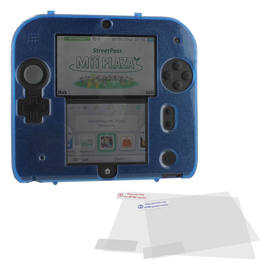 Zedlabz polycarbonate plastic hard case & screen protector kit for Nintendo 2DS - Blue - 1