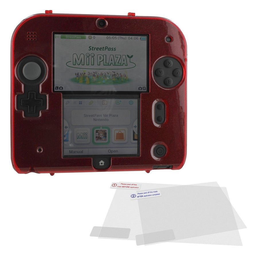 Zedlabz polycarbonate plastic hard case & screen protector kit for Nintendo 2DS - Red - 1