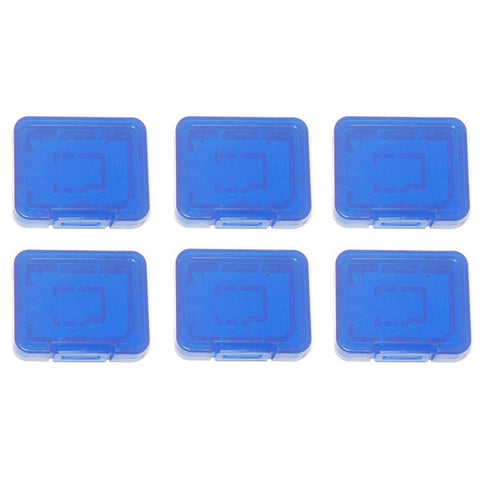 ZedLabz Pro tough plastic storage case holder covers for SD SDHC & Micro SD memory cards - 6 pack blue - 2