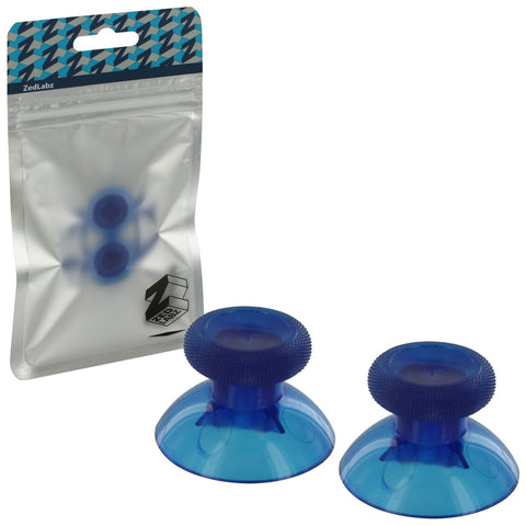 ZedLabz replacement concave rubber analog thumbsticks for Xbox One controller - 2 pack clear blue - 1