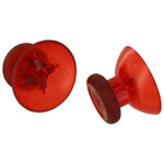 ZedLabz replacement concave rubber analog thumbsticks for Xbox One controller - 2 pack clear red - 2