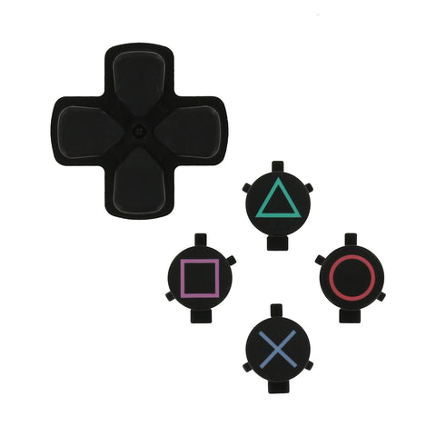 ZedLabz replacement genuine OEM d - pad & action button set for Sony PS4 controllers - black - 2