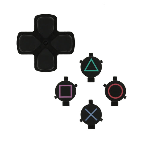 ZedLabz replacement genuine OEM d - pad & action button set for Sony PS4 controllers - black - 1