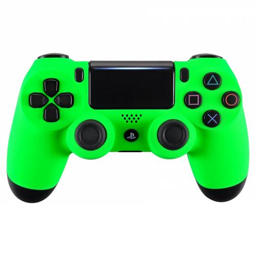 ZedLabz replacement soft touch front housing face plate for Sony PS4 Pro JDM - 040 controllers - neon green - 1