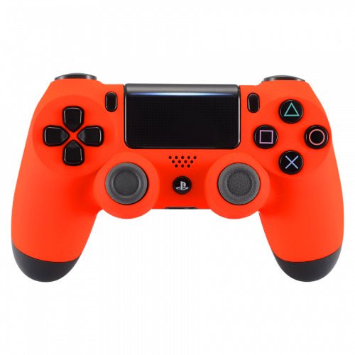 ZedLabz replacement soft touch front housing face plate for Sony PS4 Pro JDM - 040 controllers - neon orange - 1