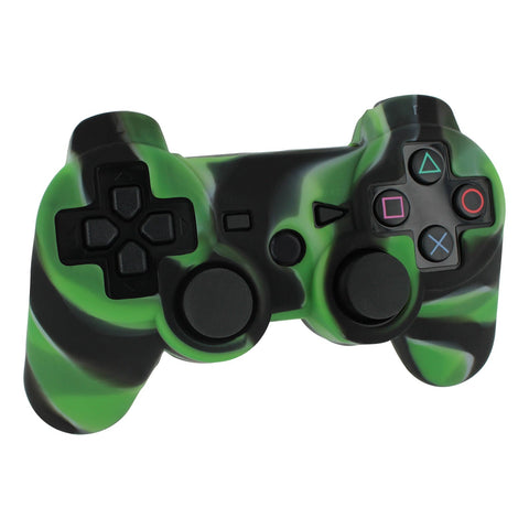 ZedLabz soft silicone cover skin rubber case for Sony PS3 controller - Camo Green - 1