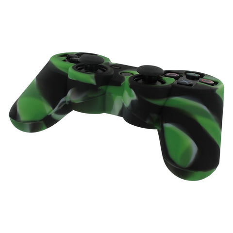 ZedLabz soft silicone cover skin rubber case for Sony PS3 controller - Camo Green - 2