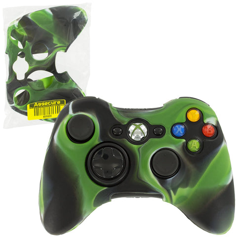 ZedLabz soft silicone rubber skin grip cover case for Microsoft Xbox 360 controller - camo green - 1