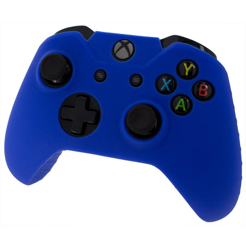 ZedLabz soft silicone rubber skin grip cover for Xbox One controller with ribbed handle - blue - 1