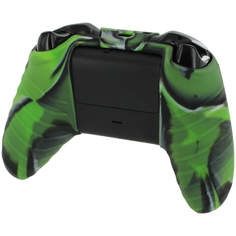 ZedLabz soft silicone rubber skin grip cover for Xbox One controller with ribbed handle - camo green - 2