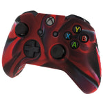 ZedLabz soft silicone rubber skin grip cover for Xbox One controller with ribbed handle - camo red - 1