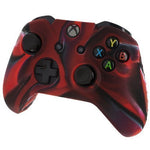 ZedLabz soft silicone rubber skin grip cover for Xbox One controller with ribbed handle - camo red - 2