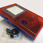 ZedLabz two tone replacement housing shell case mod kit for Nintendo Game Boy DMG - 01 - clear red & blue - 1