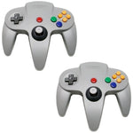 ZedLabz wired controller for Nintendo 64 - 2 pack - retro N64 gamepad grey - 1