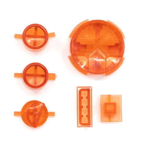 Button Set For Sega Game Gear - Clear Red & Clear Pivot Ball | Retro Modding - 1