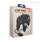 Captain Premium wired controller for Nintendo 64 N64 console - Black | Hyperkin - 1