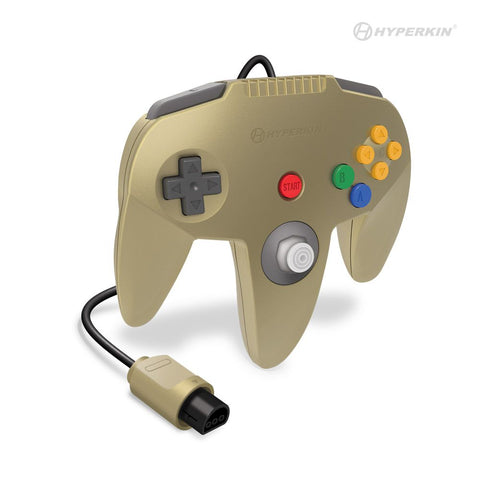 Captain Premium wired controller for Nintendo 64 N64 console - Gold | Hyperkin - 2