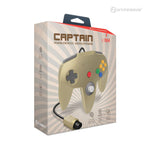 Captain Premium wired controller for Nintendo 64 N64 console - Gold | Hyperkin - 1