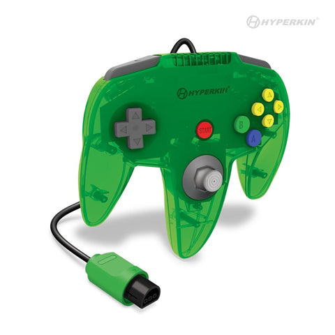 Captain Premium wired controller for Nintendo 64 N64 console - Lime green | Hyperkin - 2