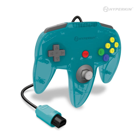 Captain Premium wired controller for Nintendo 64 N64 console - Turquoise | Hyperkin - 2