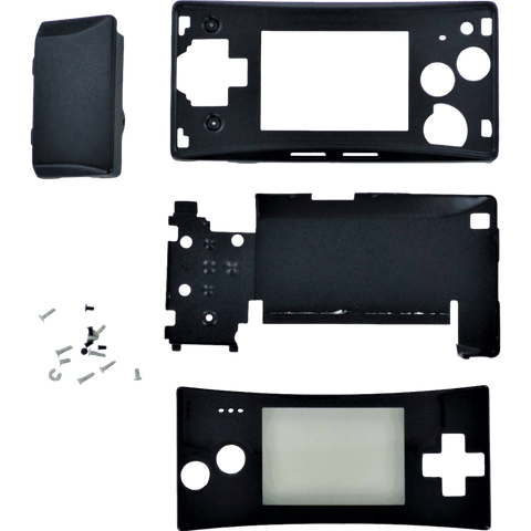 Full housing shell for Nintendo Game Boy Micro console replacement mod kit - Black | ZedLabz - 1