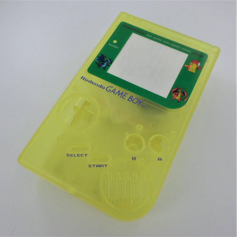 Housing shell case repair kit for Nintendo GameBoy DMG - 01 replacement case shell with Pokemon screen - Glow in the dark Yellow Pokemon Edition ZedLabz - 1