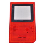 Housing shell for Nintendo Game Boy Pocket console repair replacement kit - Clear Red\Black Writing | ZedLabz - 1