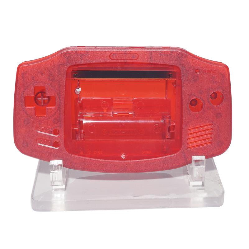 Modified housing front & back shell for IPS LCD screen Nintendo Game Boy Advance - Clear Dark Red | Funnyplaying - 1