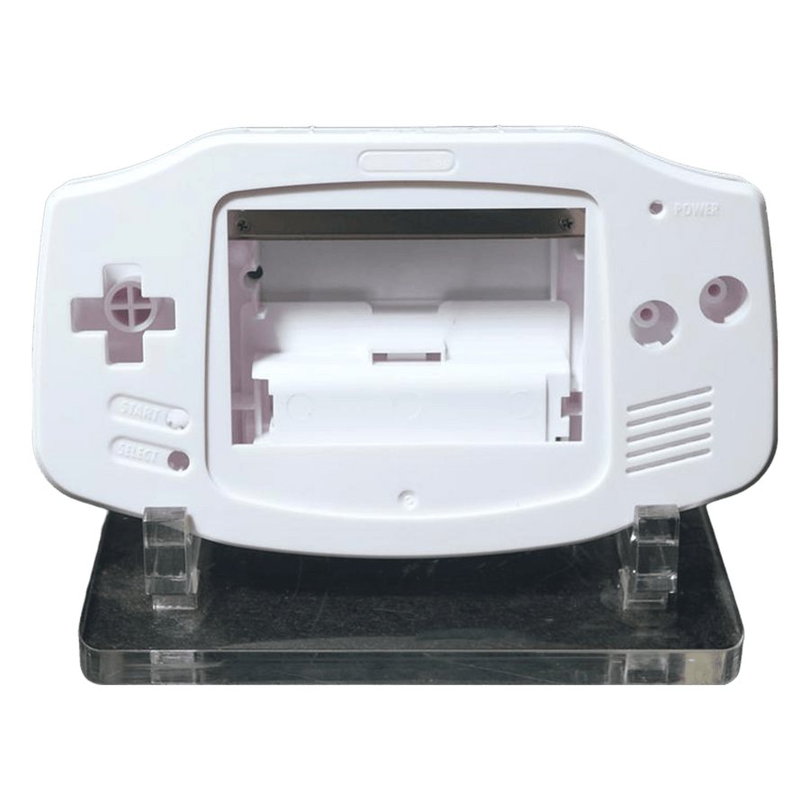 Modified housing front & back shell for IPS LCD screen Nintendo Game Boy Advance console - Pure White | Funnyplaying - 1