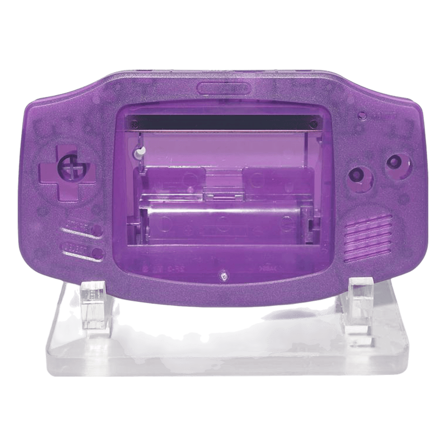 Modified housing front & back shell for IPS LCD screen Nintendo Game Boy Advance console - Transparent Dark Purple | Funnyplaying - 1