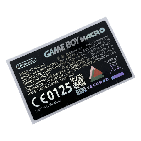 Novelty reproduction holographic model sticker for Game Boy Macro handheld console mod | Obirux - 1