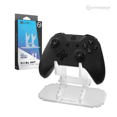 Pixel Art universal acrylic controller stand for Xbox, Playstation, Nintendo - Clear | Hyperkin - 1