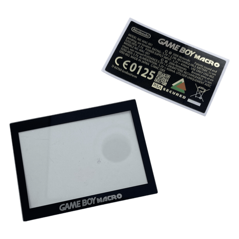 Screen lens GLASS for Game Boy Macro console & Holographic reproduction sticker - Black | Obirux - 1