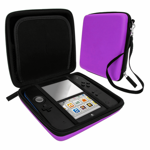 Zedlabz hard protective eva travel carry case for Nintendo 2DS with built in game storage - purple - 1