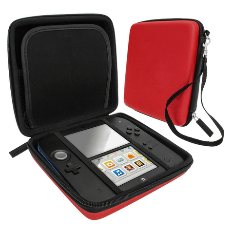 Zedlabz hard protective eva travel carry case for Nintendo 2DS with built in game storage - red - 1